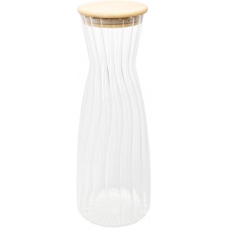 Garrafa de Vidro Borossilicato com Tampa de Bambu 1,6L